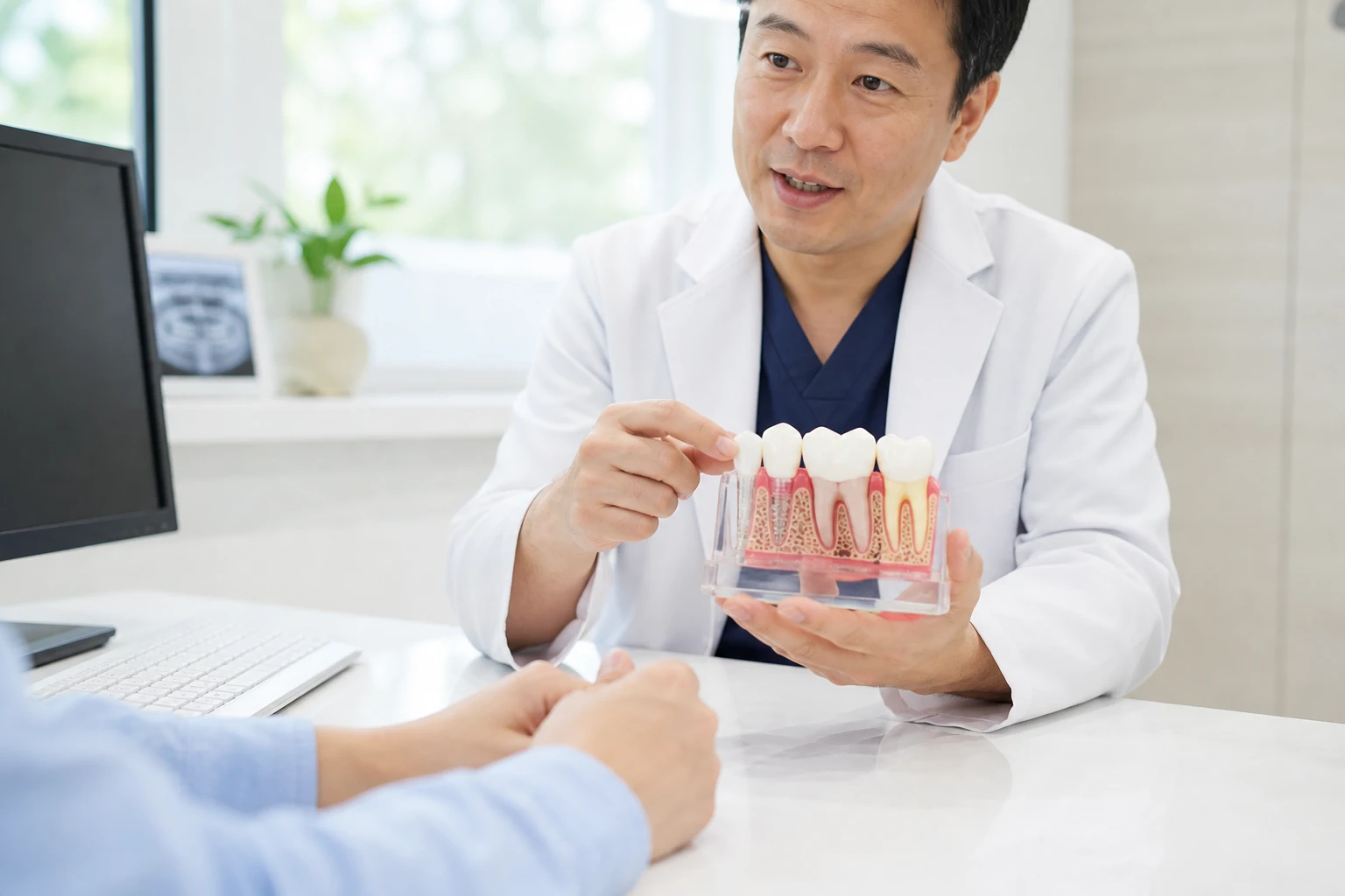 치주염 초기 증상 관련 검사와 상담 장면